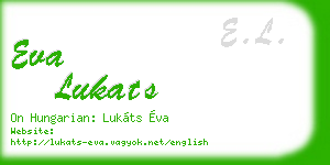 eva lukats business card